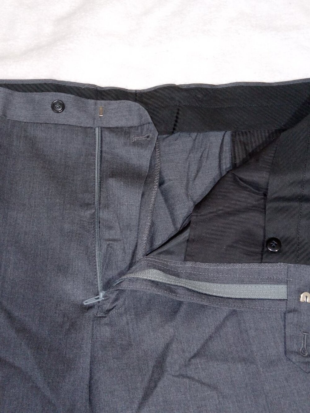 Jos A. Bank 46x30 Tailored Fit 100% Worsted Wool Dress Pants Gray NEW - Picture 6 of 11